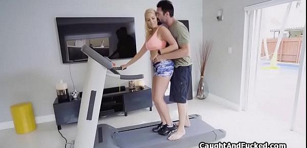  Fucking big tit on treadmill after workout